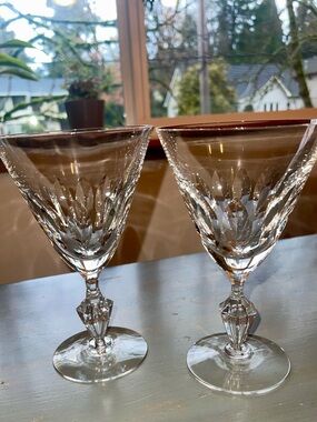 Vintage Tiffin Crystal Wine Glass